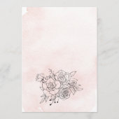 Blush Watercolor & Black Floral Wedding Timeline Programm (Rückseite)