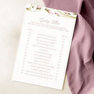 Blush Watercolor Bloral Bridal Ratgeber, wer spiel