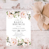 Blush Watercolor Blume Babydusche Brunch Einladung