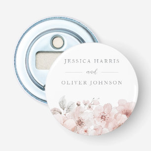 Blush Watercolor Blume Schöne Hochzeit Flaschenöffner