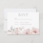 Blush Watercolor Blume Schöne Hochzeit RSVP Karte (Vorderseite)