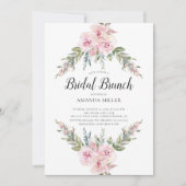 Blush Watercolor Blumenbridal Brunch Einladung (Vorderseite)