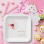 Blush Watercolor Blumenpapier Teller (Party)