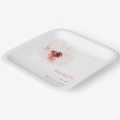 Blush Watercolor Blumenpapier Teller (Gewinkelt)