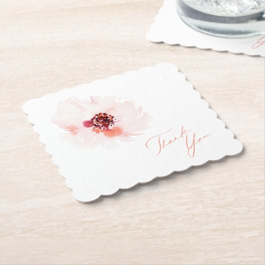 Blush Watercolor Blumenpapier Untersetzer (angewinkelt)