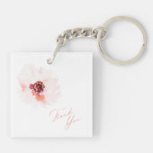 Blush Watercolor Blumenzwiebelbläschen Schlüsselan Schlüsselanhänger (Rückseite)