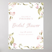 Blush Watercolor Brautparty Begrüßungszeichen Poster (Vorne)