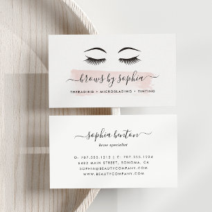Blush Watercolor Brow Services Visitenkarte