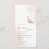 Blush Watercolor Butterfly Baby Sprinkle Invite Dankeskarte (Vorne/Hinten)