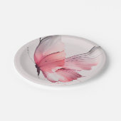 Blush Watercolor Butterfly Babydusche Pappteller (Schrägansicht)