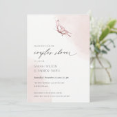 BLUSH WATERCOLOR BUTTERFLY COUPLES SHOWITE DANKESKARTE (Stehend Vorderseite)