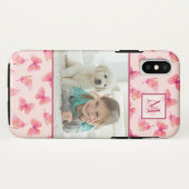 Blush Watercolor Butterfly Monogram Foto Case-Mate iPhone Hülle (Rückseite (Horizontal))
