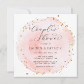 Blush Watercolor Circle Couples Duschplatz Einladung (Vorderseite)