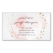 Blush Watercolor Circle Gold Punkte Magnetische Visitenkarte (Vorderseite)