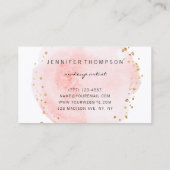 Blush Watercolor Circle Gold Punkte Visitenkarte (Rückseite)