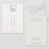 Blush Watercolor Confetti Bow Hair Clip Display Visitenkarte (Vorne/Hinten)