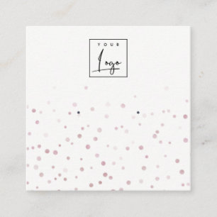 Blush Watercolor Confetti-Logo Quadratische Visitenkarte