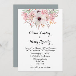 Blush Watercolor Country Blumenzwiebeleinladung Einladung