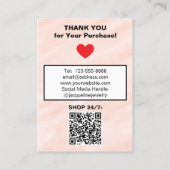 Blush Watercolor Earrings QR Code Visitenkarte (Rückseite)