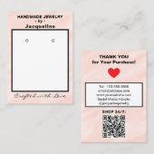 Blush Watercolor Earrings QR Code Visitenkarte (Vorne/Hinten)