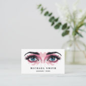Blush Watercolor Eye Lash Services Visitenkarte (Stehend Vorderseite)