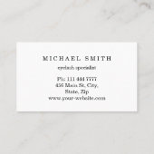 Blush Watercolor Eye Lash Services Visitenkarte (Rückseite)