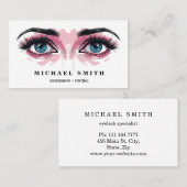 Blush Watercolor Eye Lash Services Visitenkarte (Vorne/Hinten)