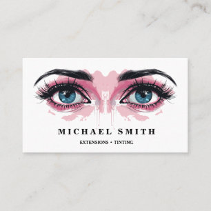 Blush Watercolor Eye Lash Services Visitenkarte