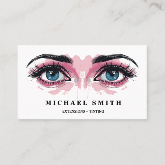 Blush Watercolor Eye Lash Services Visitenkarte (Vorderseite)