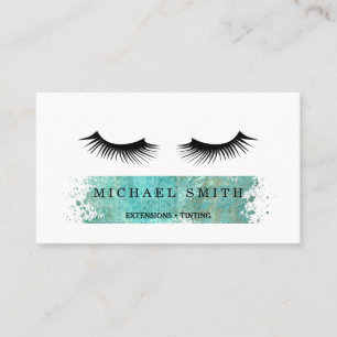 Blush Watercolor Eye Lash Services Visitenkarte