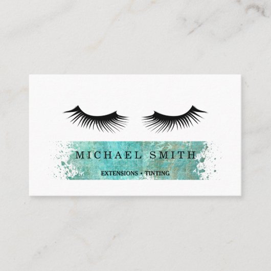 Blush Watercolor Eye Lash Services Visitenkarte (Vorderseite)