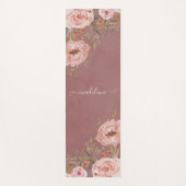 Blush Watercolor Floral Personalisieren Namensschr Yogamatte (Vorderseite)
