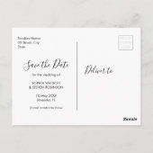 Blush Watercolor Florals with Gold Accents Wedding Postkarte (Rückseite)