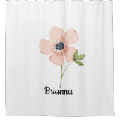 Blush Watercolor Flower Name Duschvorhang (Vorderseite)
