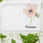 Blush Watercolor Flower Name Geschirrtuch (Gefaltet)