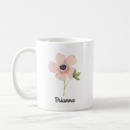 Blush Watercolor Flower Name Kaffeetasse