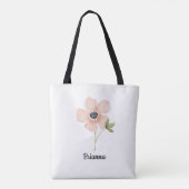Blush Watercolor Flower Name Tasche (Rückseite)