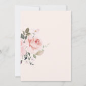Blush Watercolor Flowers Faux Gold Blessing Einladung (Rückseite)