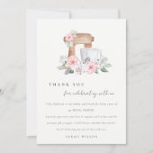 Blush Watercolor Mixer Blumenrezeptur Brautparty Dankeskarte (Vorderseite)