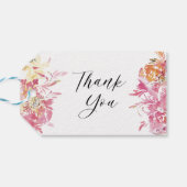 Blush Watercolor Moderne Hochzeit Danke Geschenkanhänger (Rückseite Horizontal)