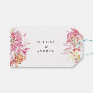 Blush Watercolor Moderne Hochzeit Danke Geschenkanhänger