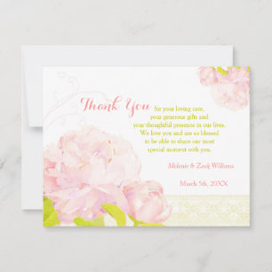 Blush Watercolor Peony Wedding Vielen Dank Dankeskarte