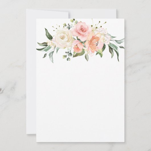 Blush Watercolor Romantische Blumenhochzeit Save The Date (Rückseite)