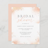 Blush Watercolor Script & Gold Dust Brautparty Einladungspostkarte (Vorne/Hinten)