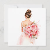Blush Watercolor Wedding Brautparty Vielen Dank Einladung (Rückseite)