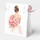 Blush Watercolor Wedding Gown Brautparty Geschenkschachtel (Rückseite)