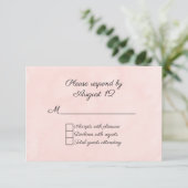 Blush Watercolor Wedding RSVP Card Karte (Stehend Vorderseite)