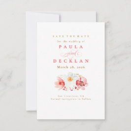 Blush Watercolor Wildblume Boho Save the Date