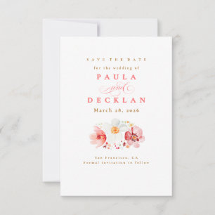 Blush Watercolor Wildblume Boho Save the Date