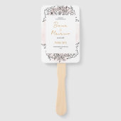 Blush Watercolor with Elegant Black Floral Details Fächer (Vorderseite)